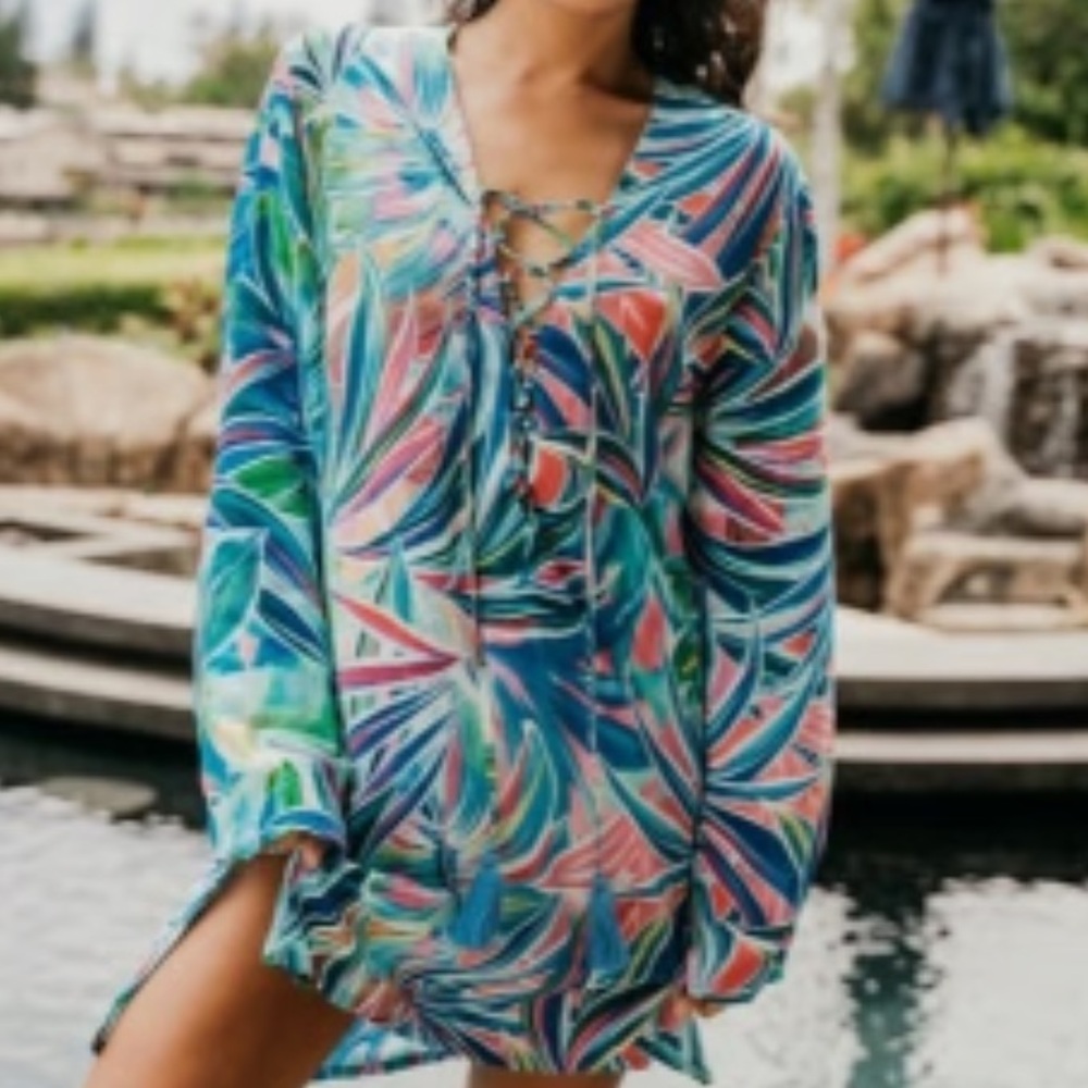 NWT La Blanca Multicolor Swim Coverup - Picture 3 of 6